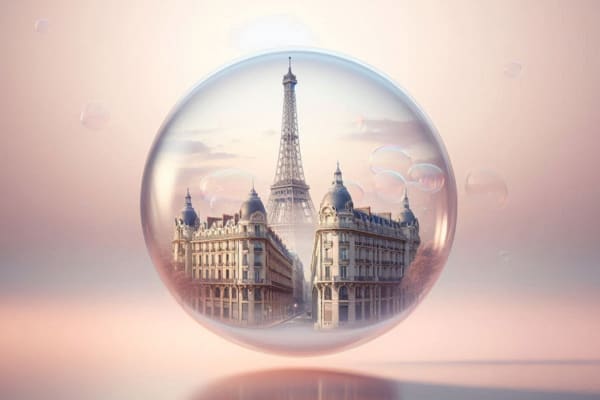Une bulle avec des immeubles à Paris